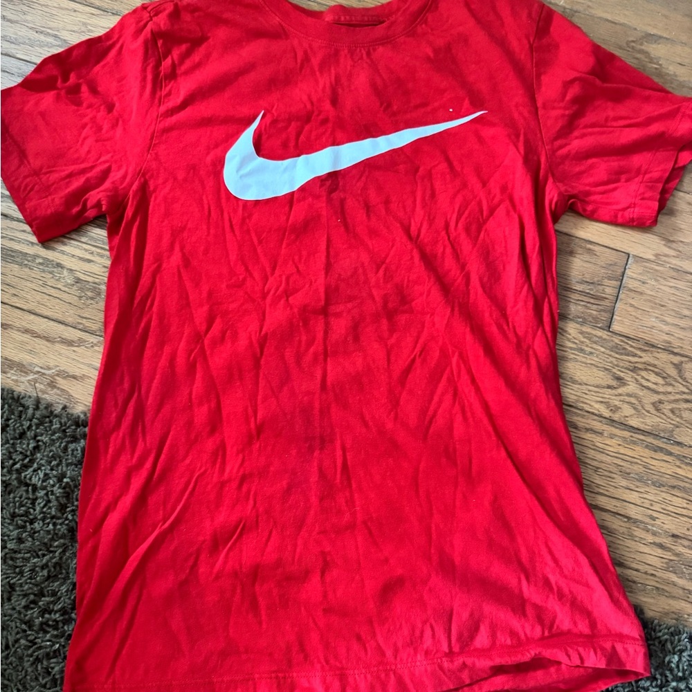 Nike Red Tee with White Swoosh